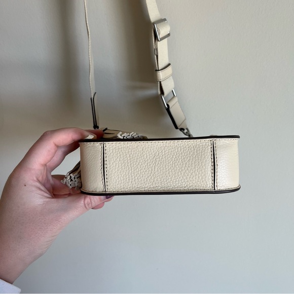 Tory Burch Women's Thea Mini Web Leather Shoulder Bag Purse in New Cream - Picture 9 of 14